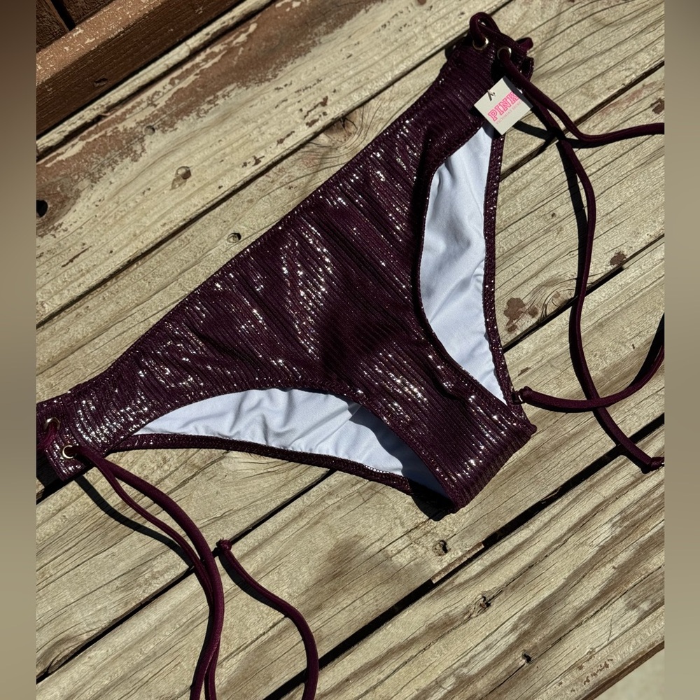Victoria's Secret Deep Purple Shimmer Bikini BottomsBottom